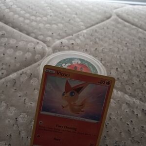 Pokemon Victini Trading Card - Red and Orange